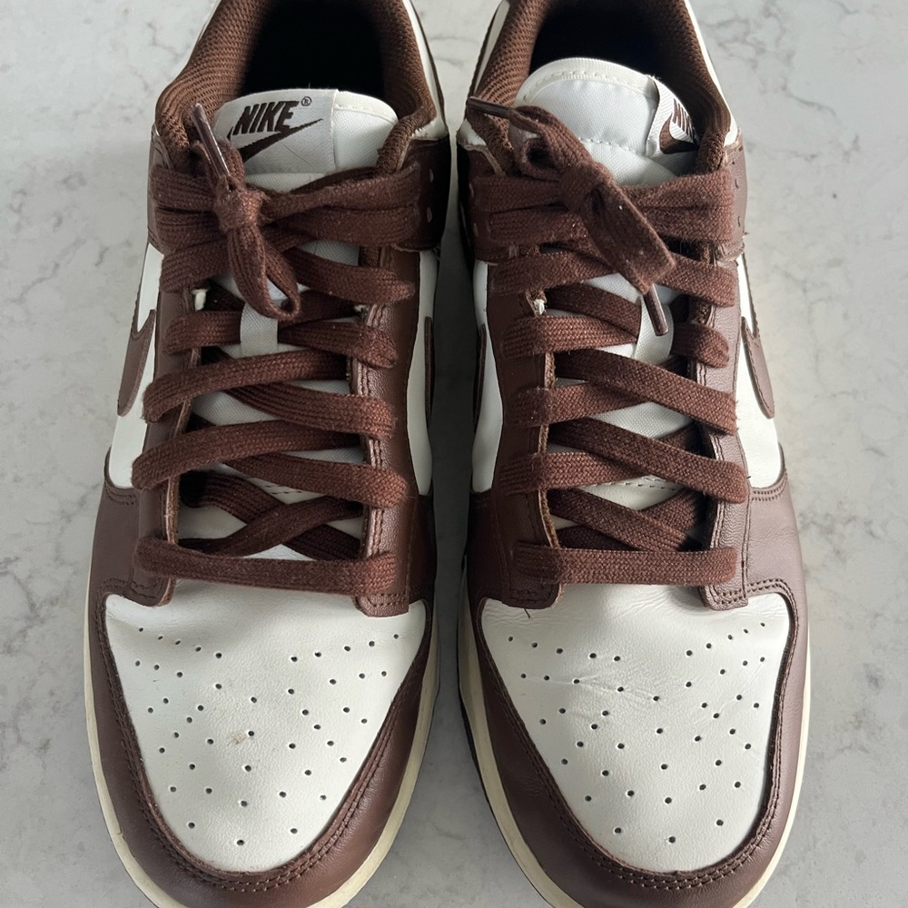 Nike Men's Brown and White Dunks Sneakers